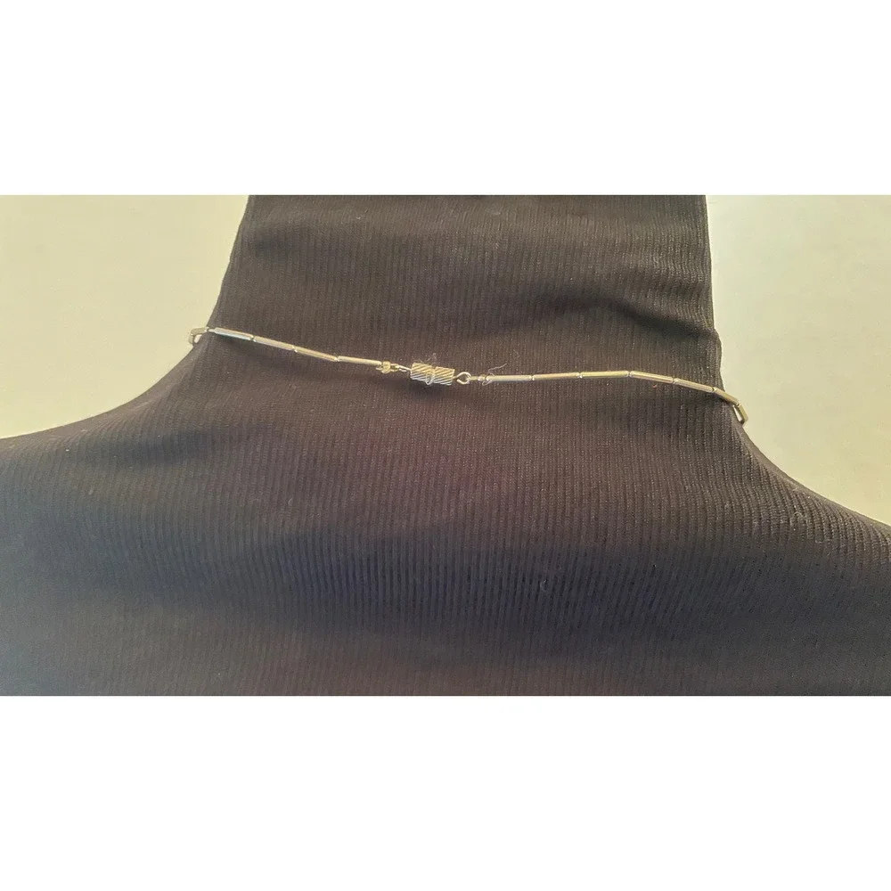 Vtg Faux Tigers Eye Liquid Silver Necklace Southwestern Shell Heishi‎ Bead Tab